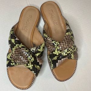 Madewell Skyler Slide Sandal in Leather, size 6